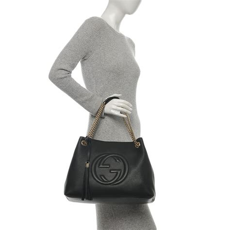 gucci pebbled calfskin medium soho shoulder bag